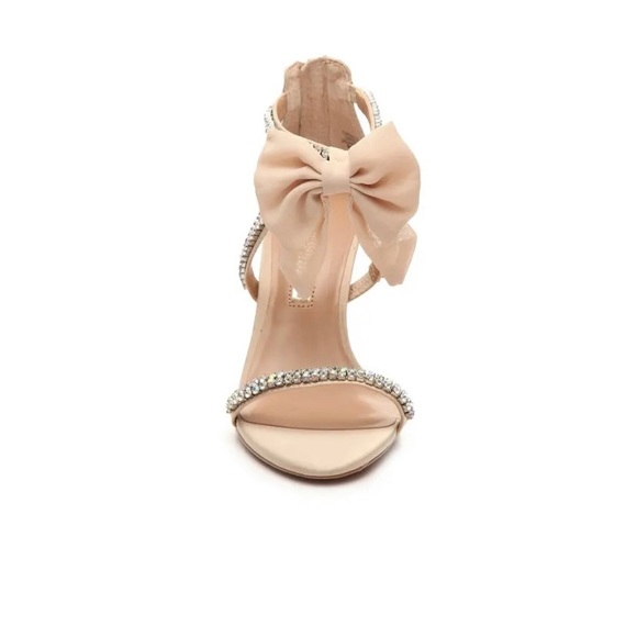 Audrey Brook Cinderella Rhinestone Formal Heel Champagne Satin - Picture 2 of 7